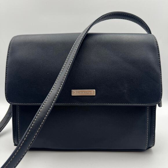 Navy crossbody shoulder bag with silver details - Picture 1 of 5